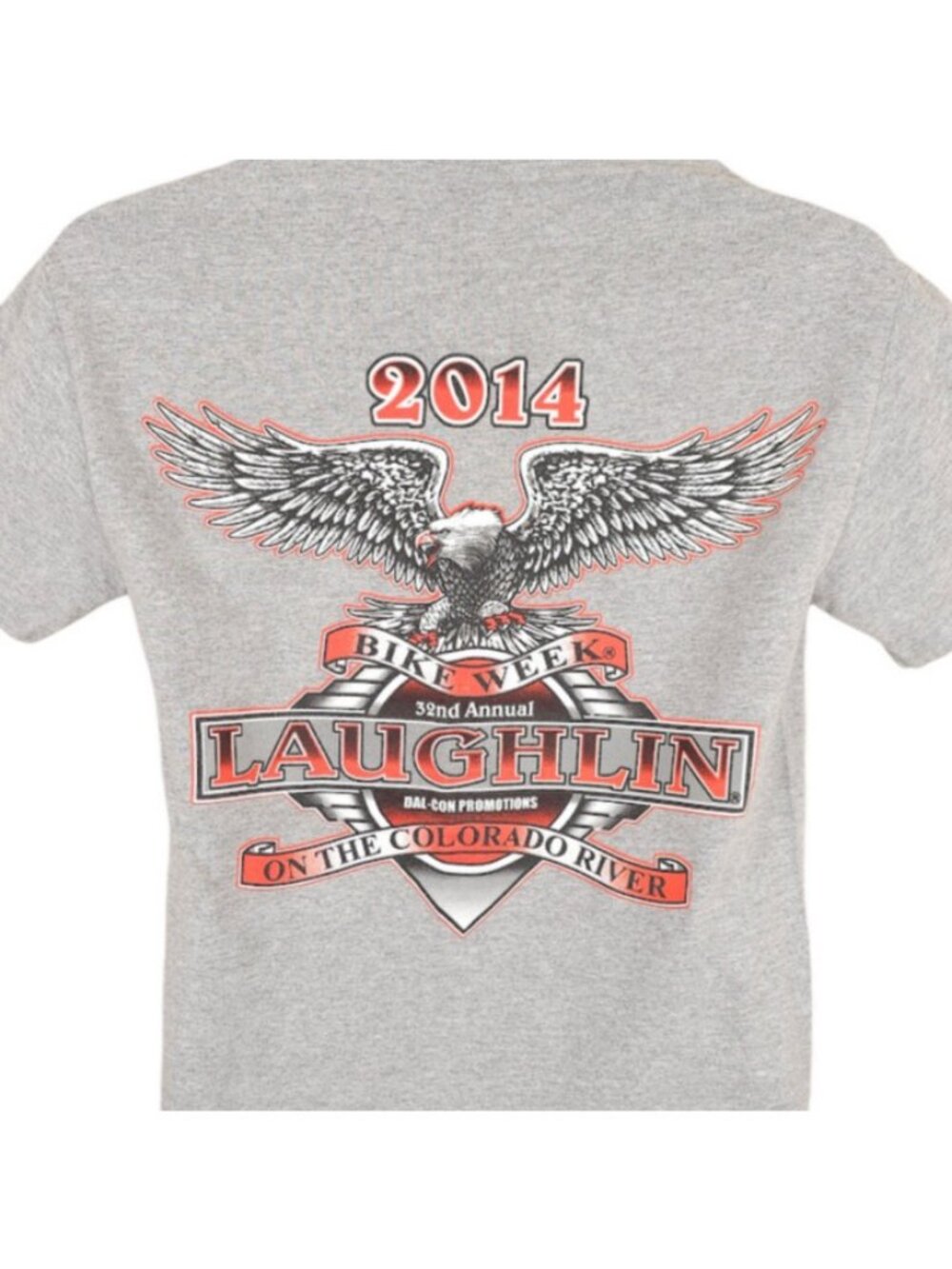 Laughlin River Run T Shirt Mens Size Small Gray 2014 Bike Week Biker Made In USA